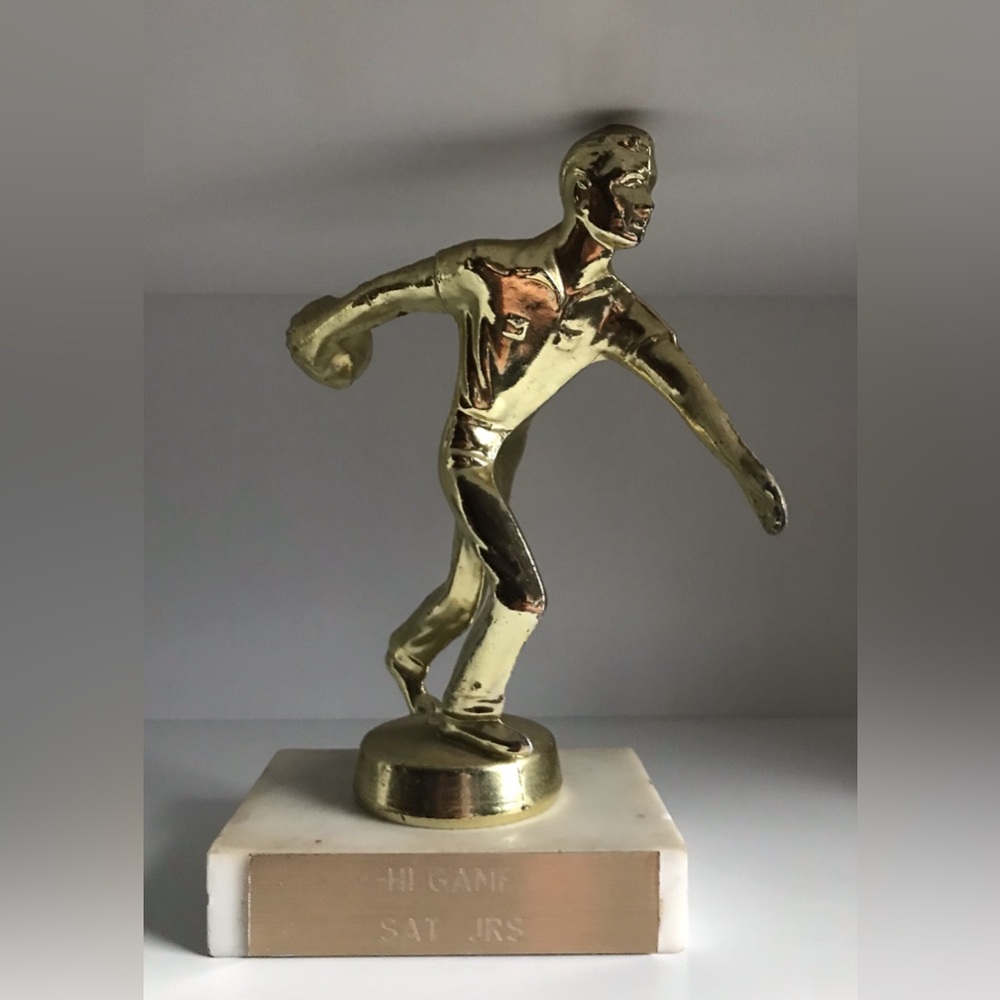 Vintage 1970’s Bowling Trophy on marble base